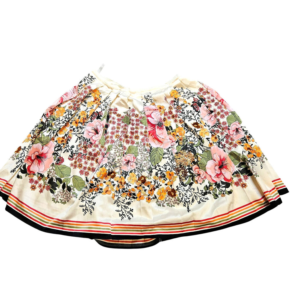 Old Navy Size 2 Polyester Skirt Floral Flower Zipper Classy Summer Vacation